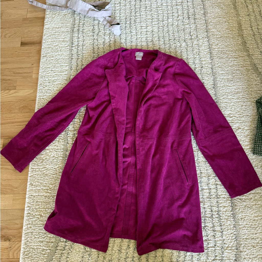 Vibrant Magenta Long Coat Chicos Brand 00